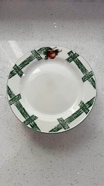 Citation Cades Cove 7.5” Salad Bread Plates Set of 8 Apple Green Lattice